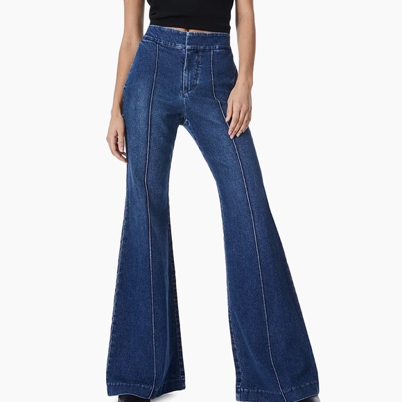 Alice + Olivia Dylan High-Waisted Wide-Leg Jeans Blue Like New - Picture 1 of 7